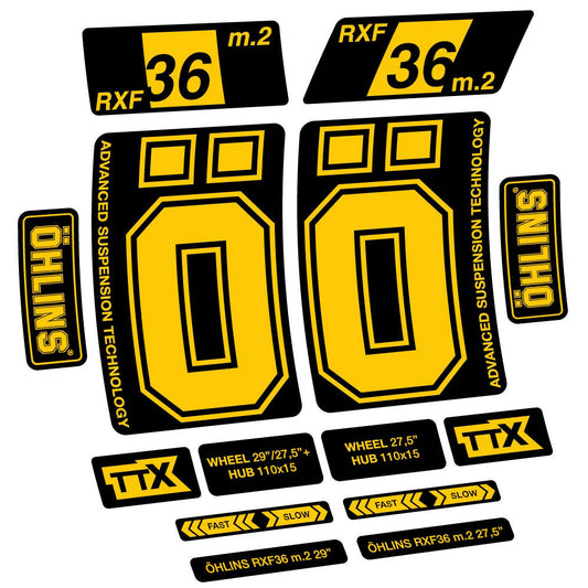 Stickers Ohlins RXF36 M2 2021 compatibles Autocollants fourche 27.5"