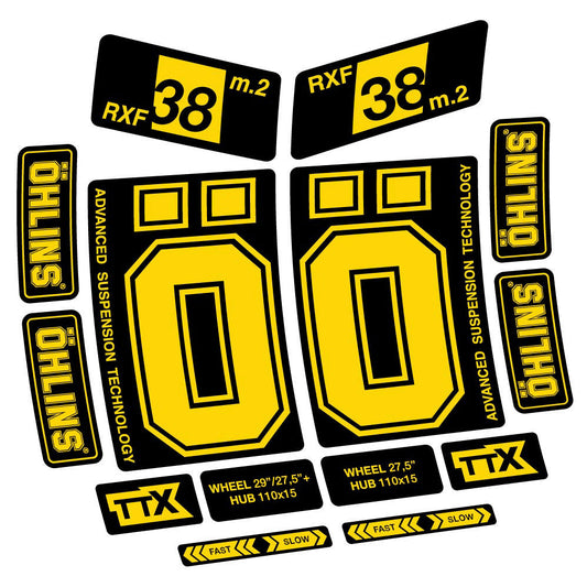Stickers Ohlins RXF38 M2 2021 compatibles Autocollants fourche 27.5"