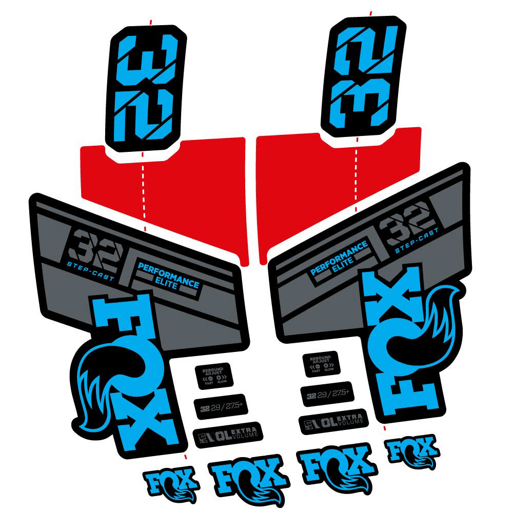 Stickers Fox 32 SC Performance Elite 2021 compatibles Autocollants fourche 29"