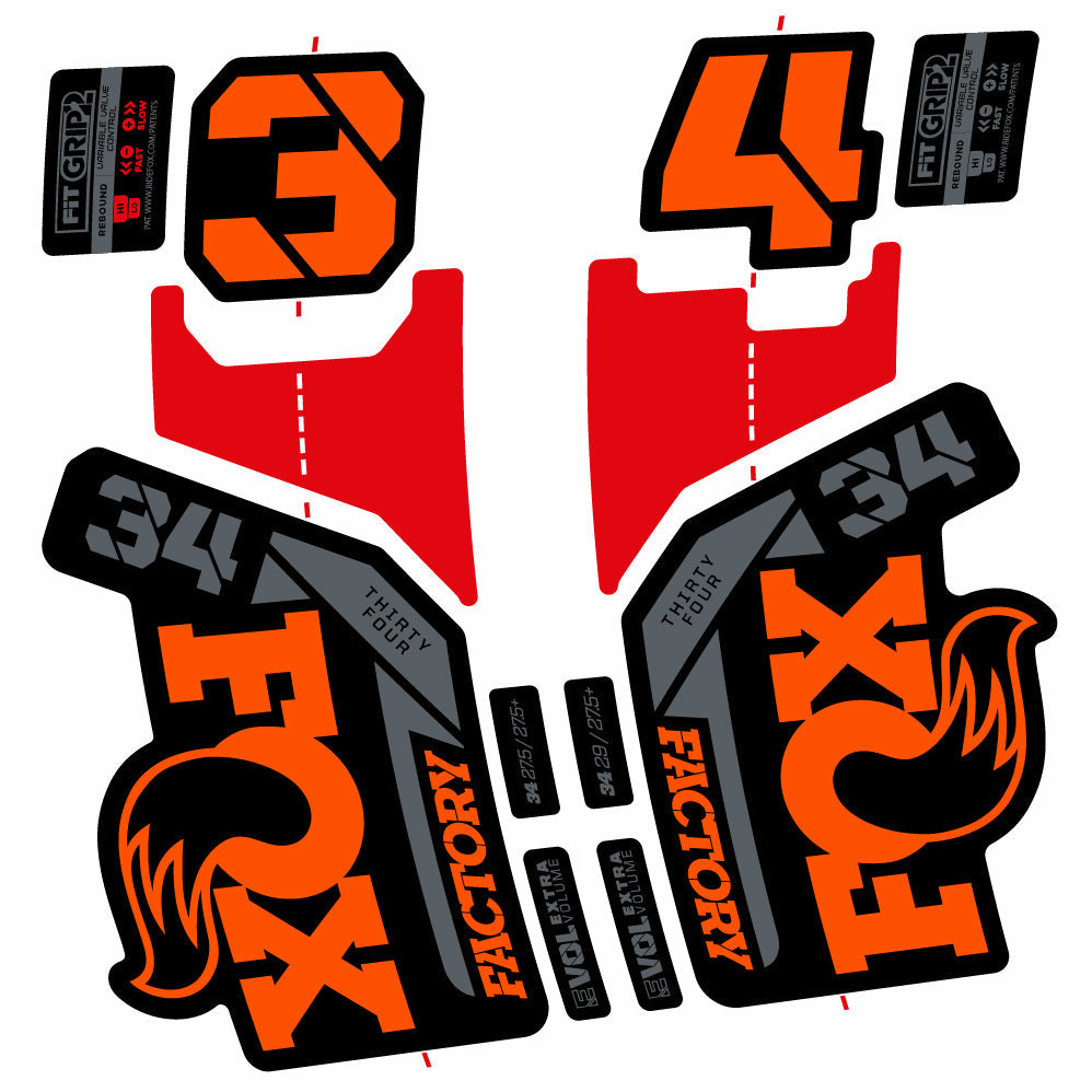 Stickers Fox 34 Factory 29” Autocollants with 2021 2025 MTB Vinyl Stickers Autocollants fourche VTT