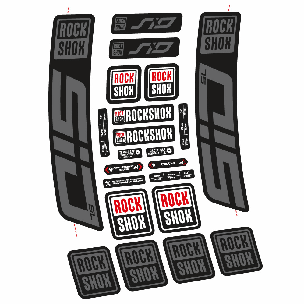 Stickers Rock Shox Sid SL 2021 compatibles Autocollants fourche VTT 29"