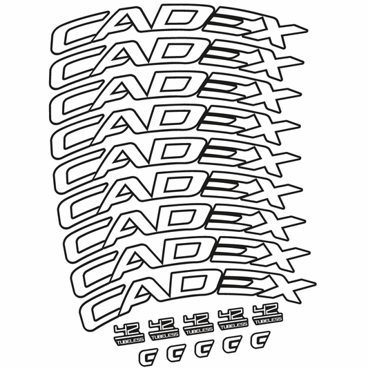 Stickers CADEX 42 Tubeless Shoe, Route 42 compatibles Autocollants roues Route