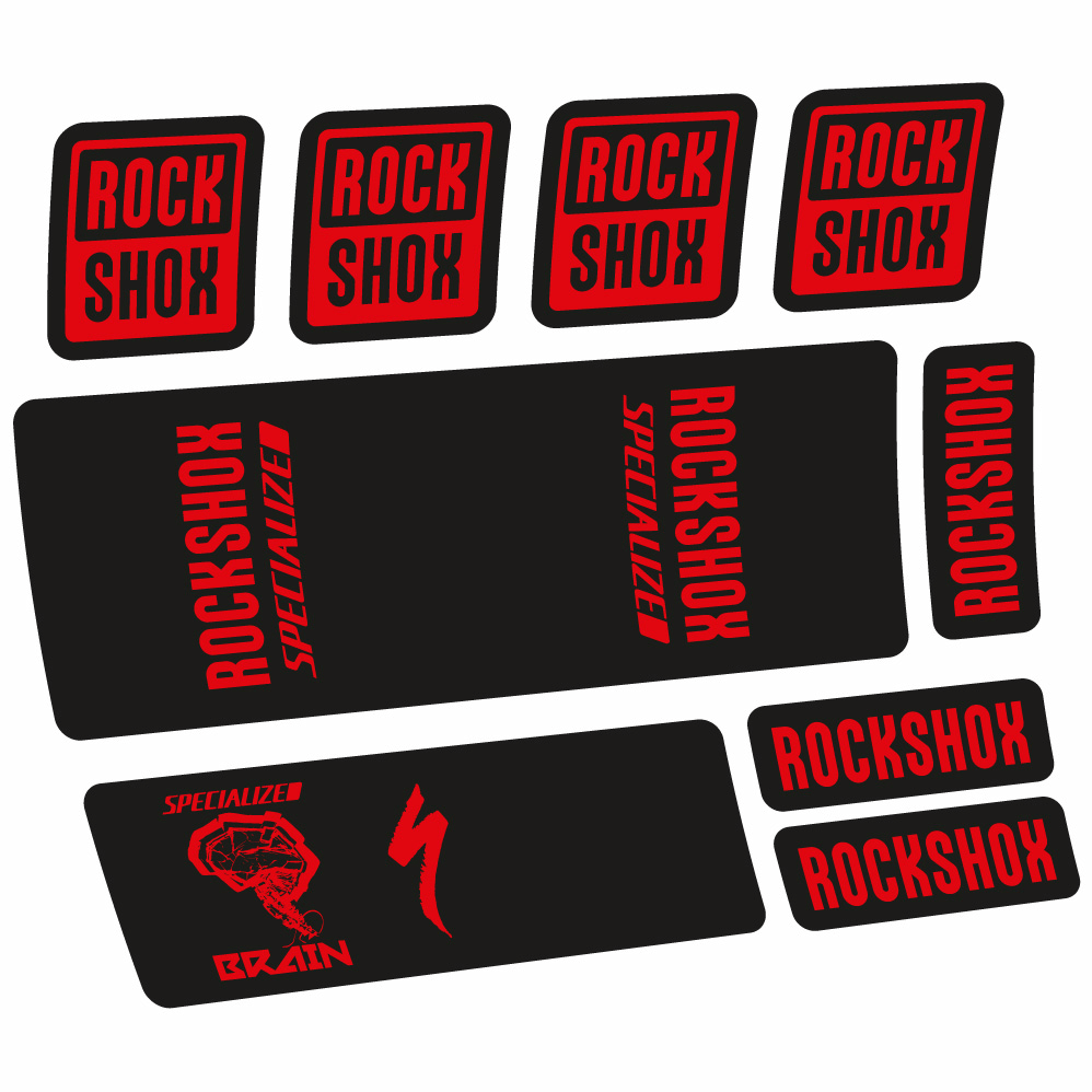 Stickers Rock Shox Specialized Micro Brain 2018 compatibles Autocollants amortisseur VTT