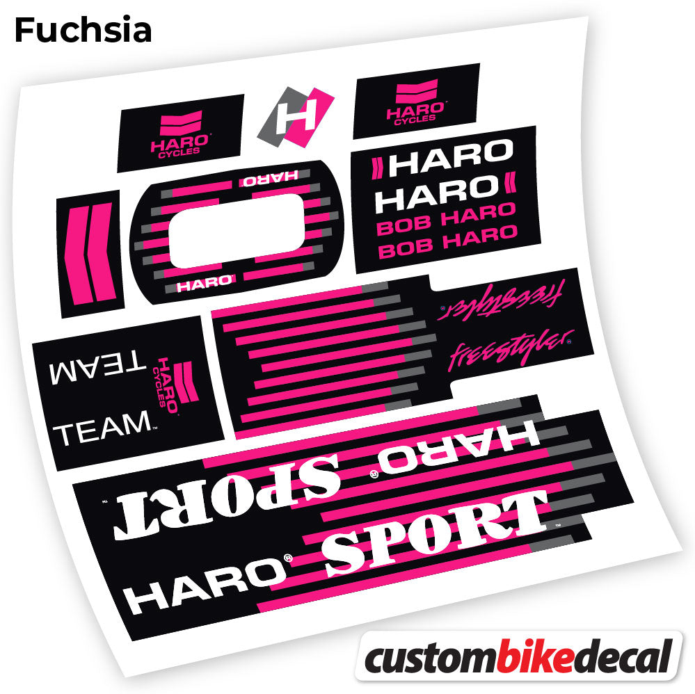 Fuchsia decal for Haro Team Sport 1988 frame – bike sticker vinyl