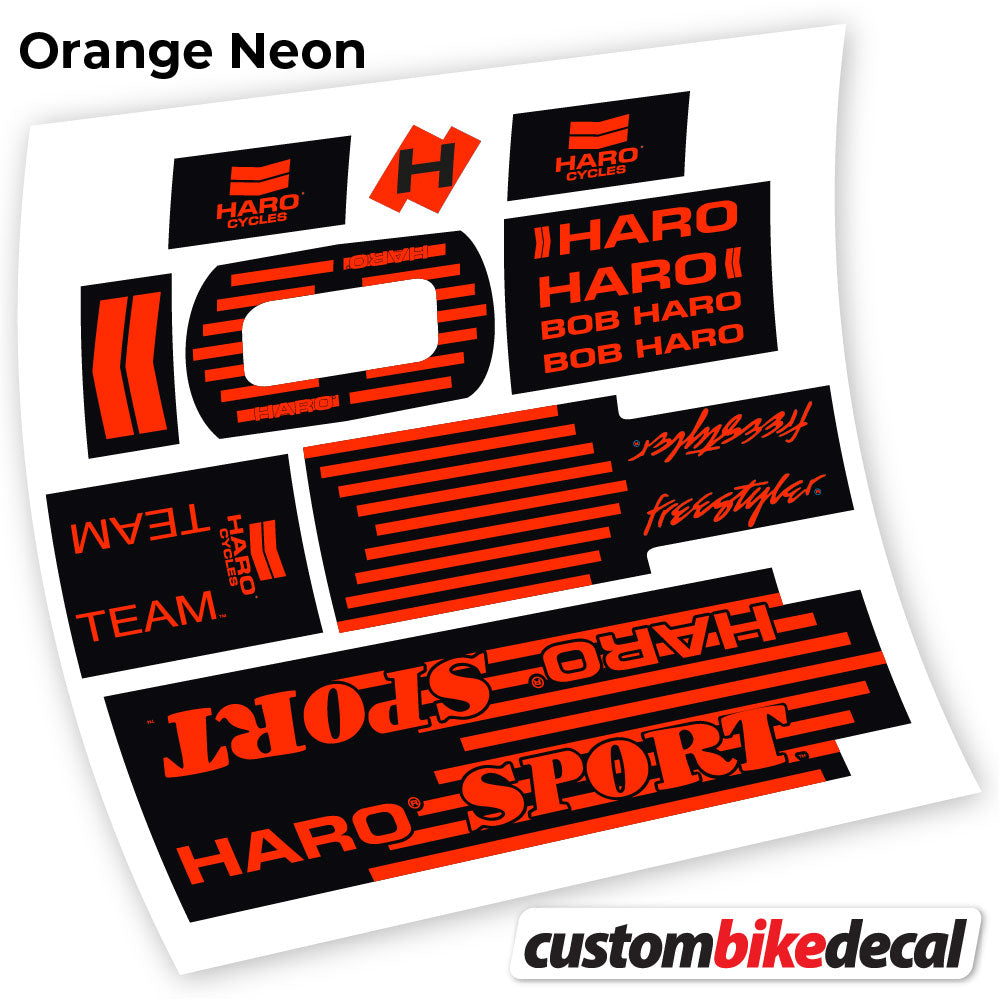 Neon Red decal for Haro Team Sport 1988 frame – bike sticker vinyl