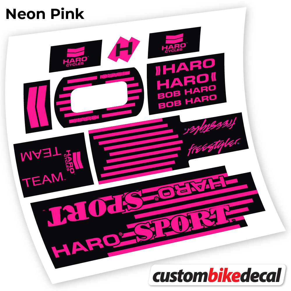 Neon Pink decal for Haro Team Sport 1988 frame – bike sticker vinyl