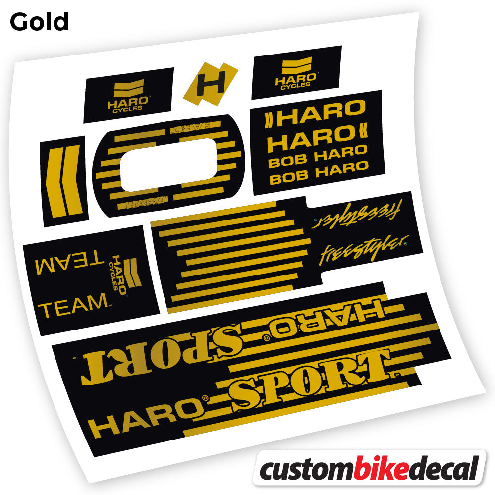 Gold decal for Haro Team Sport 1988 frame – bike sticker vinyl
