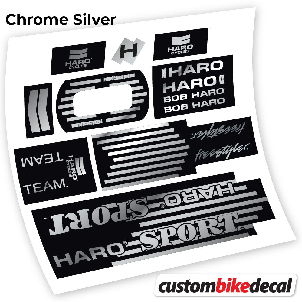 Chrome Silver decal for Haro Team Sport 1988 frame – bike sticker vinyl