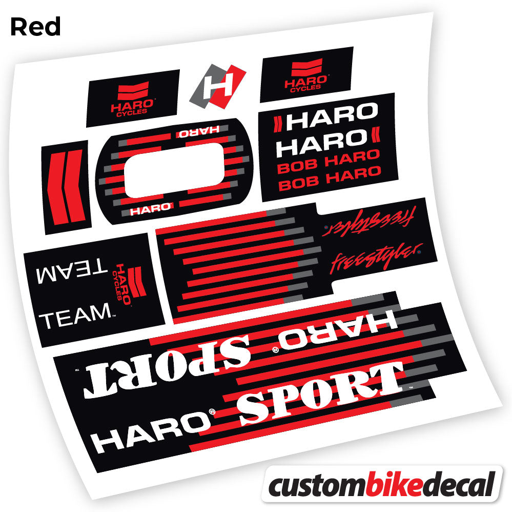 Red decal for Haro Team Sport 1988 frame – bike sticker vinyl