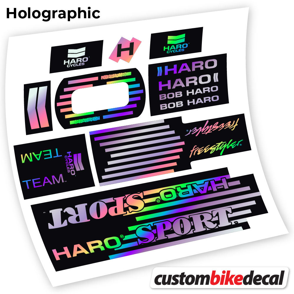 Hollographic decal for Haro Team Sport 1988 frame – bike sticker vinyl