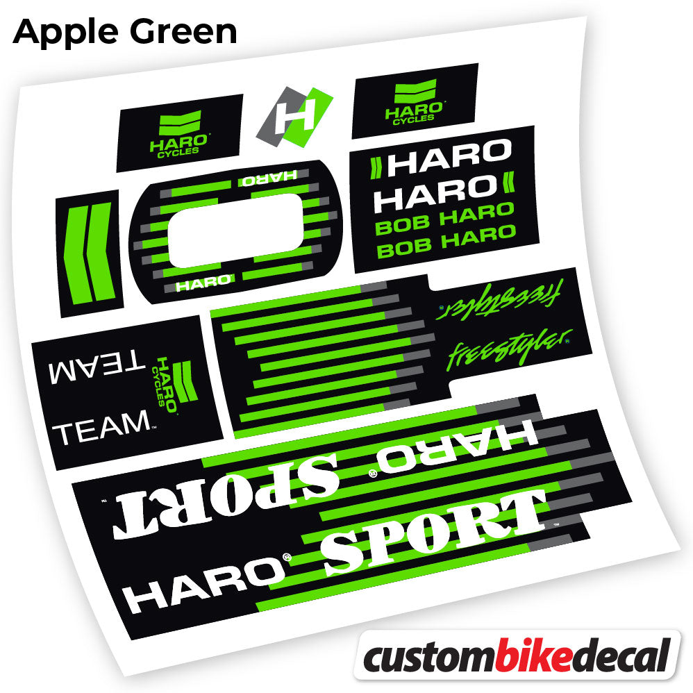 Apple Green decal for Haro Team Sport 1988 frame – bike sticker vinyl