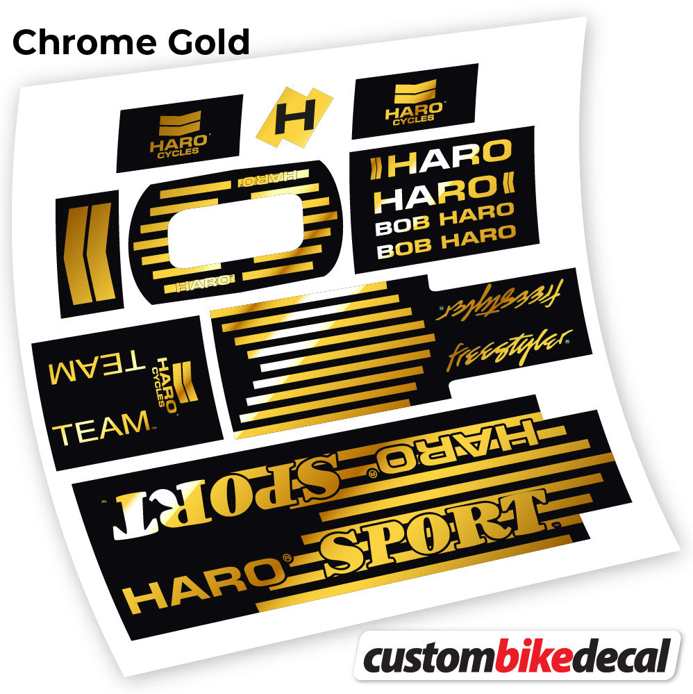Chrome Gold decal for Haro Team Sport 1988 frame – bike sticker vinyl