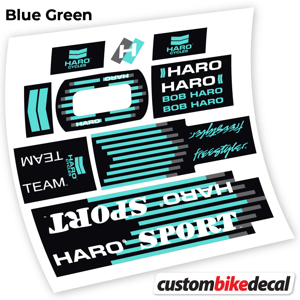 Blue Green decal for Haro Team Sport 1988 frame – bike sticker vinyl