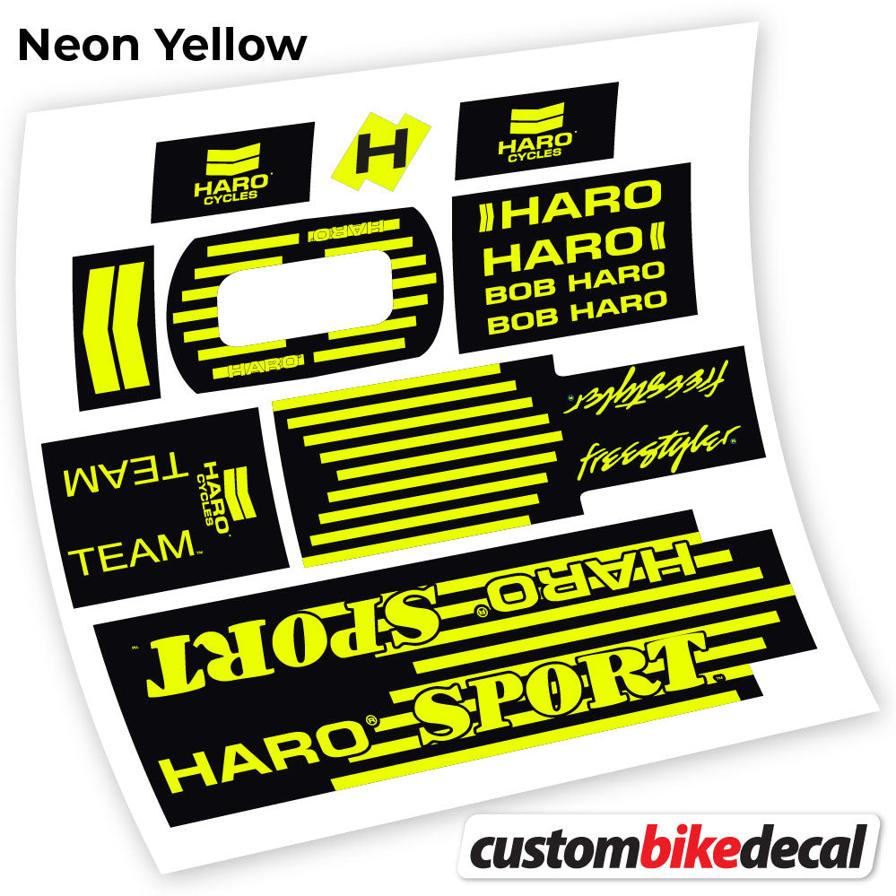 Neon Yellow decal for Haro Team Sport 1988 frame – bike sticker vinyl