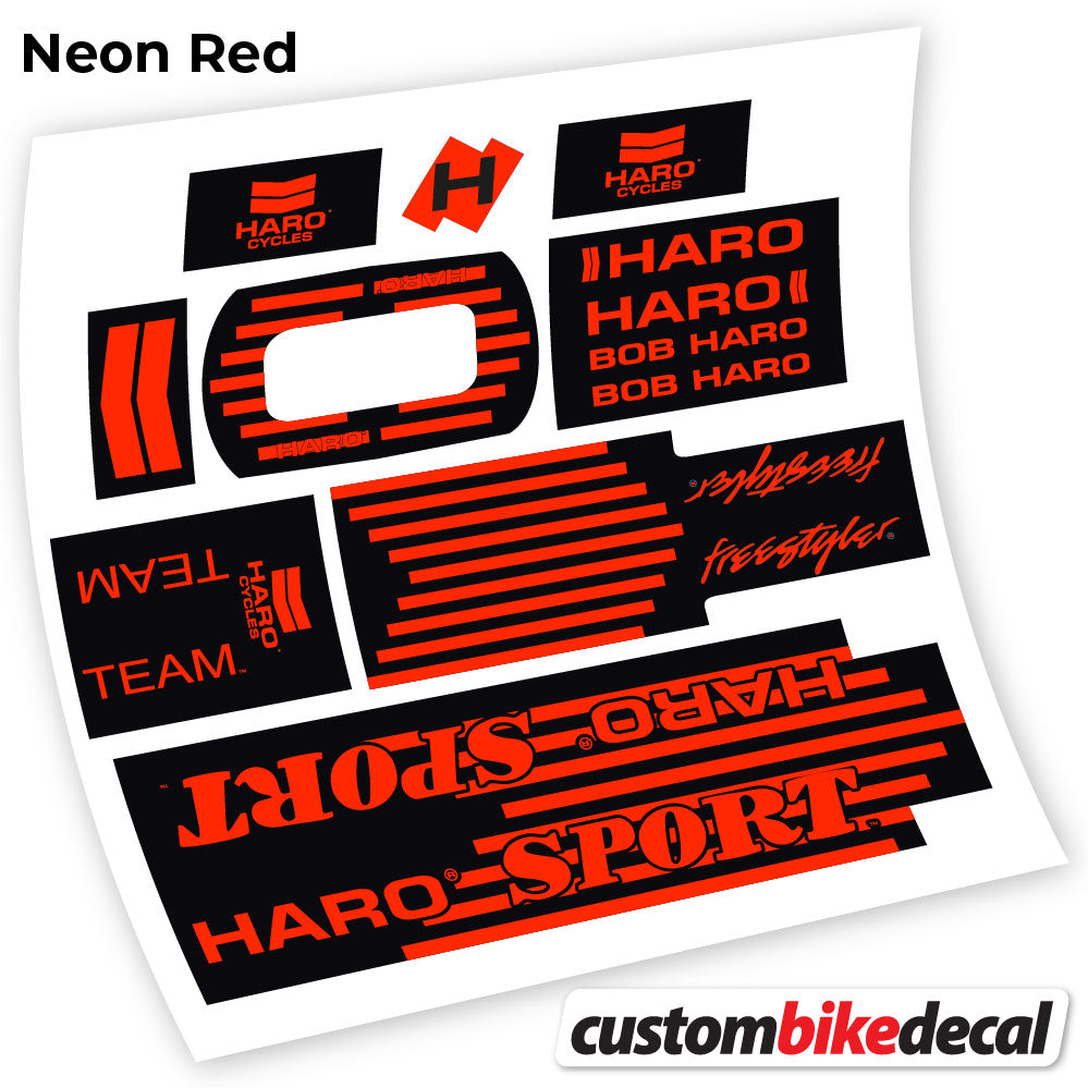 Orange Neon decal for Haro Team Sport 1988 frame – bike sticker vinyl