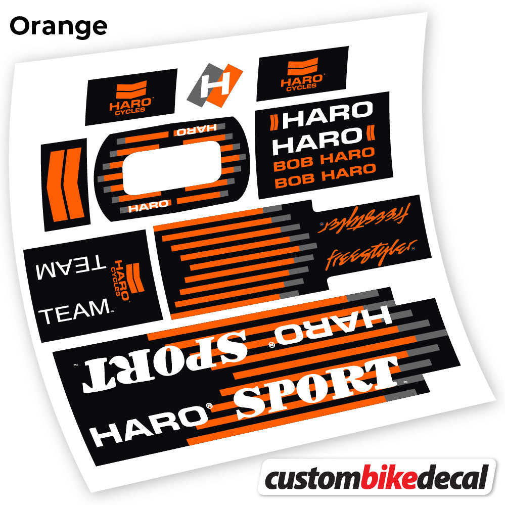 Orange decal for Haro Team Sport 1988 frame – bike sticker vinyl