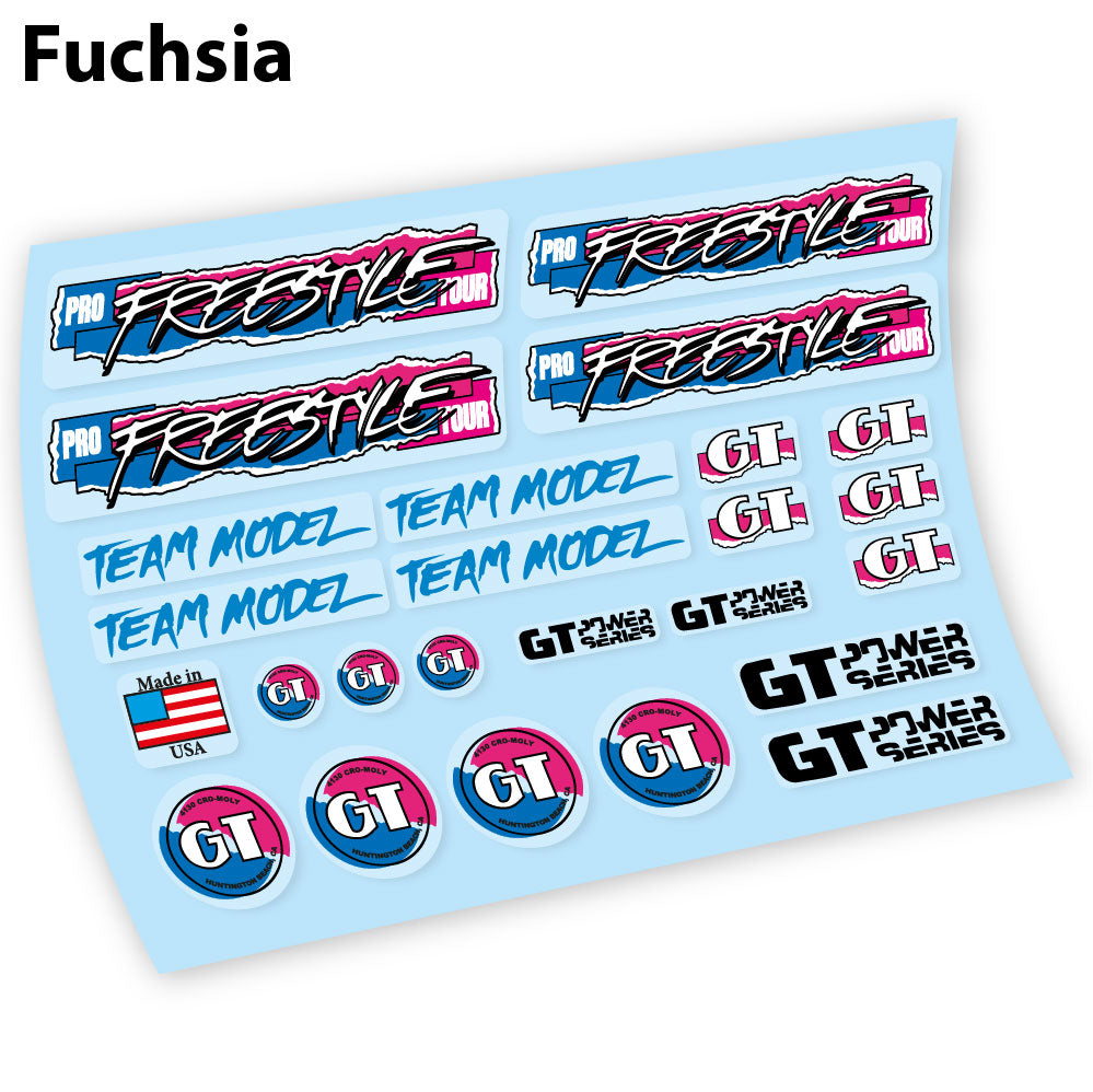 Stickers GT Pro Tour Freesyle 1987 compatibles Autocollants cadre Vintage