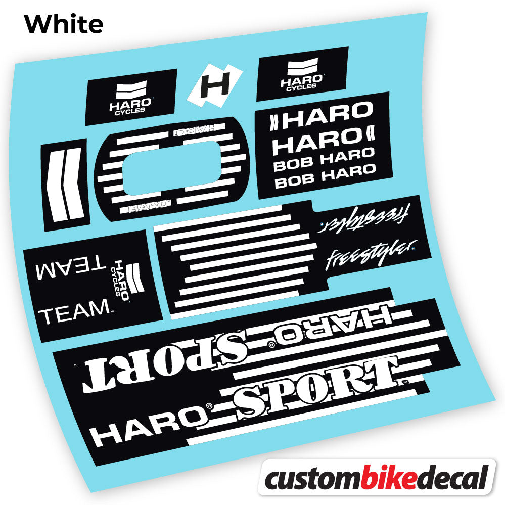 White decal for Haro Team Sport 1988 frame – bike sticker vinyl