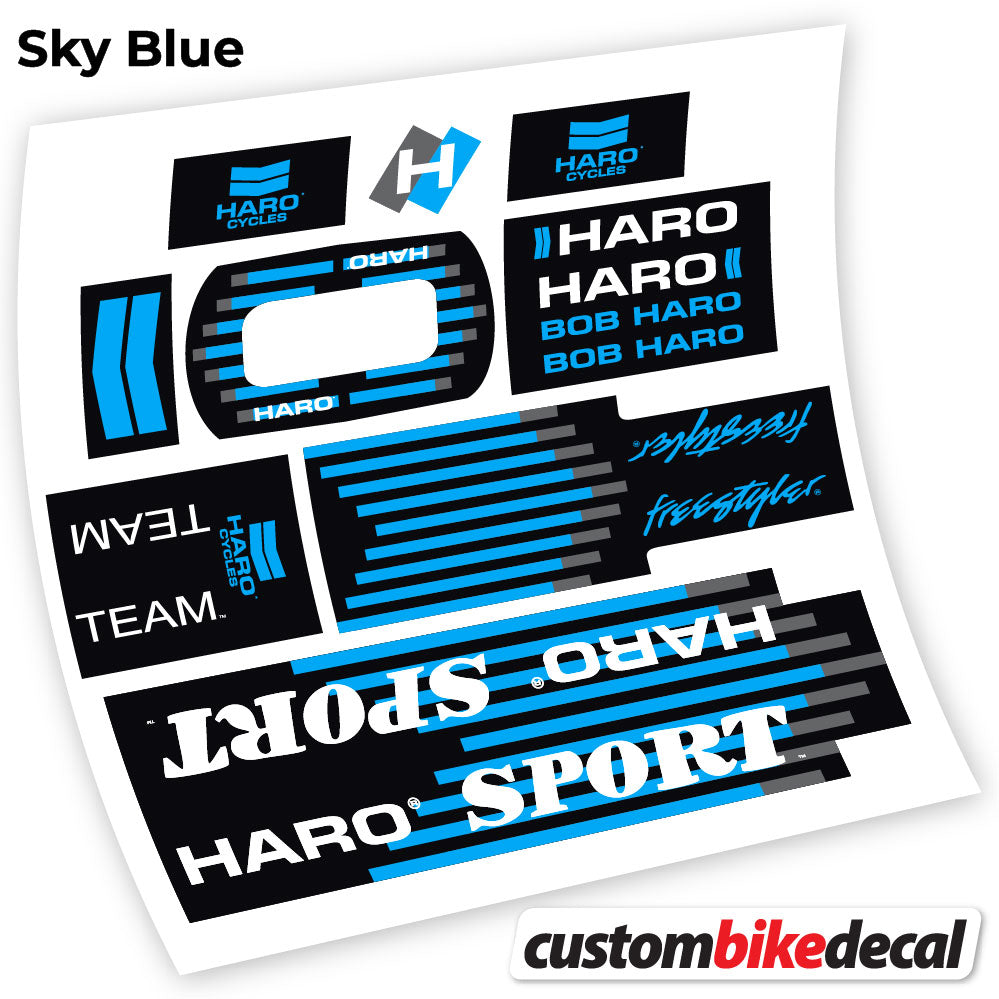 Sky Blue decal for Haro Team Sport 1988 frame – bike sticker vinyl