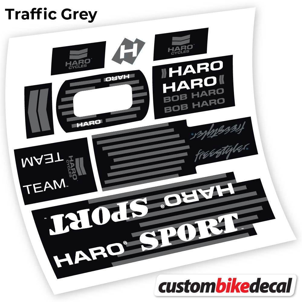Trafc Grey decal for Haro Team Sport 1988 frame – bike sticker vinyl