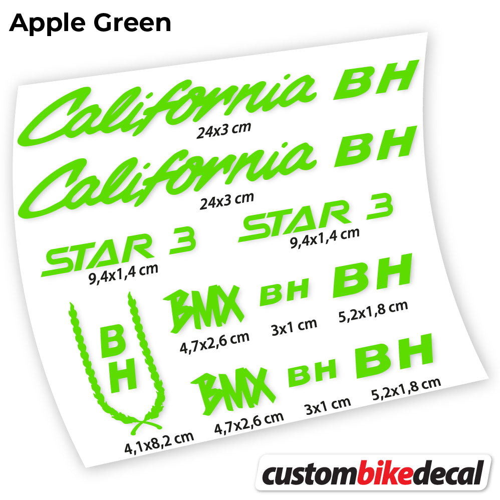 Apple Green decal for BH Star 3 Classic frame – bike sticker vinyl