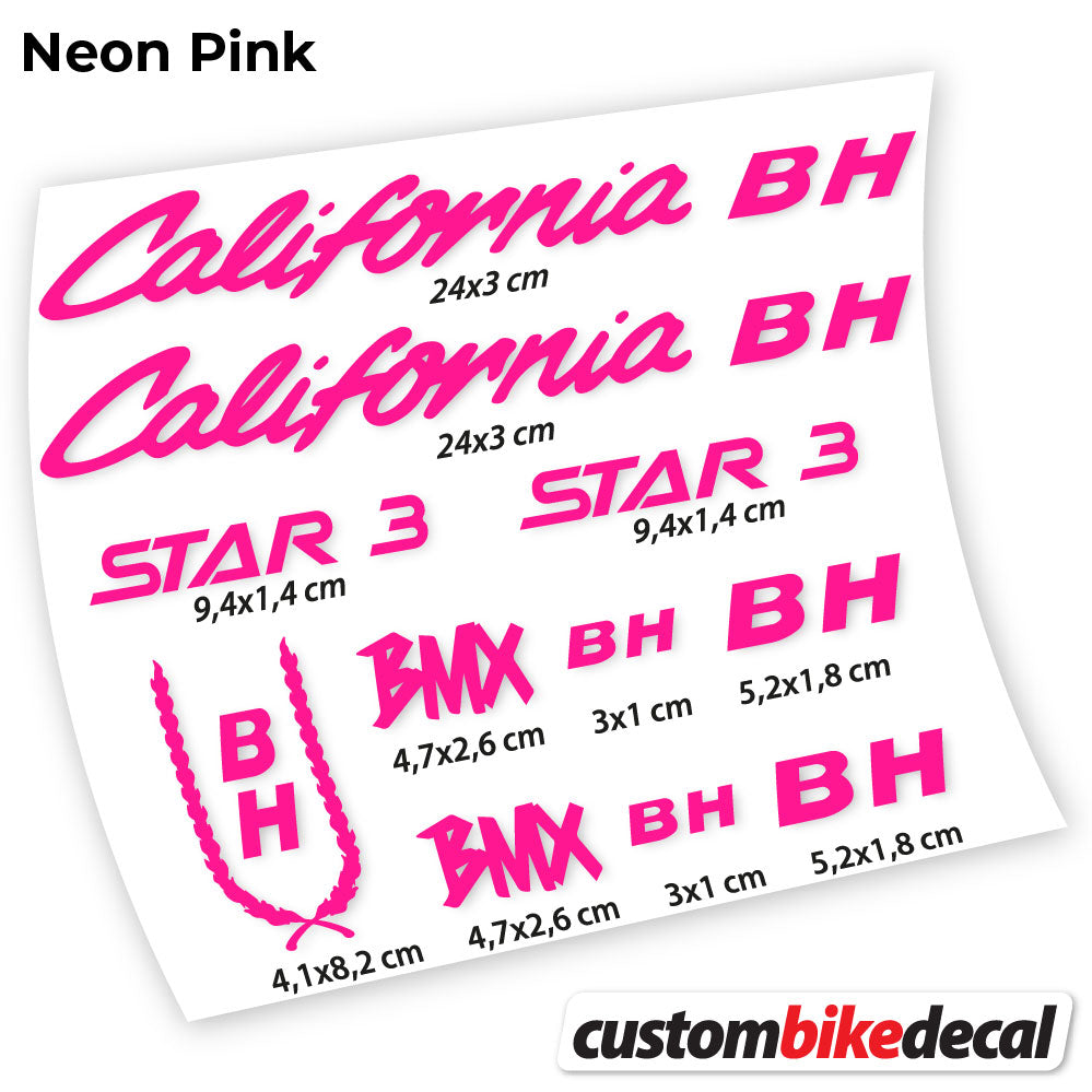 Neon Pink decal for BH Star 3 Classic frame – bike sticker vinyl