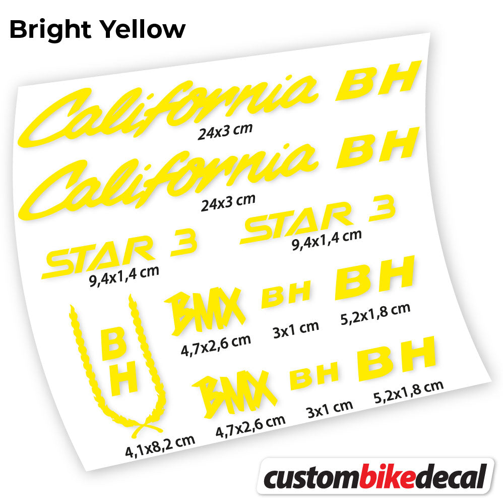 Yellow decal for BH Star 3 Classic frame – bike sticker vinyl