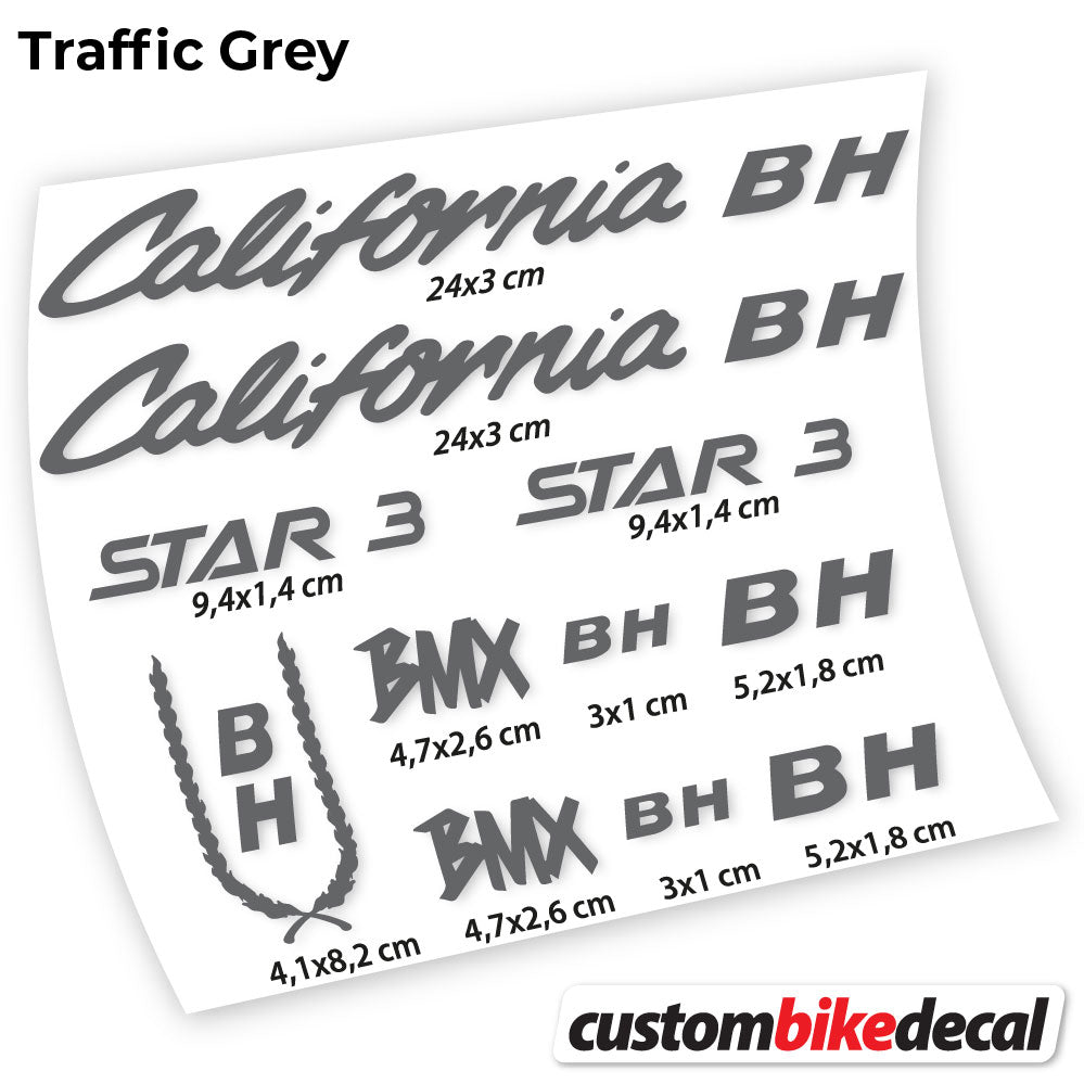Trac Grey decal for BH Star 3 Classic frame – bike sticker vinyl