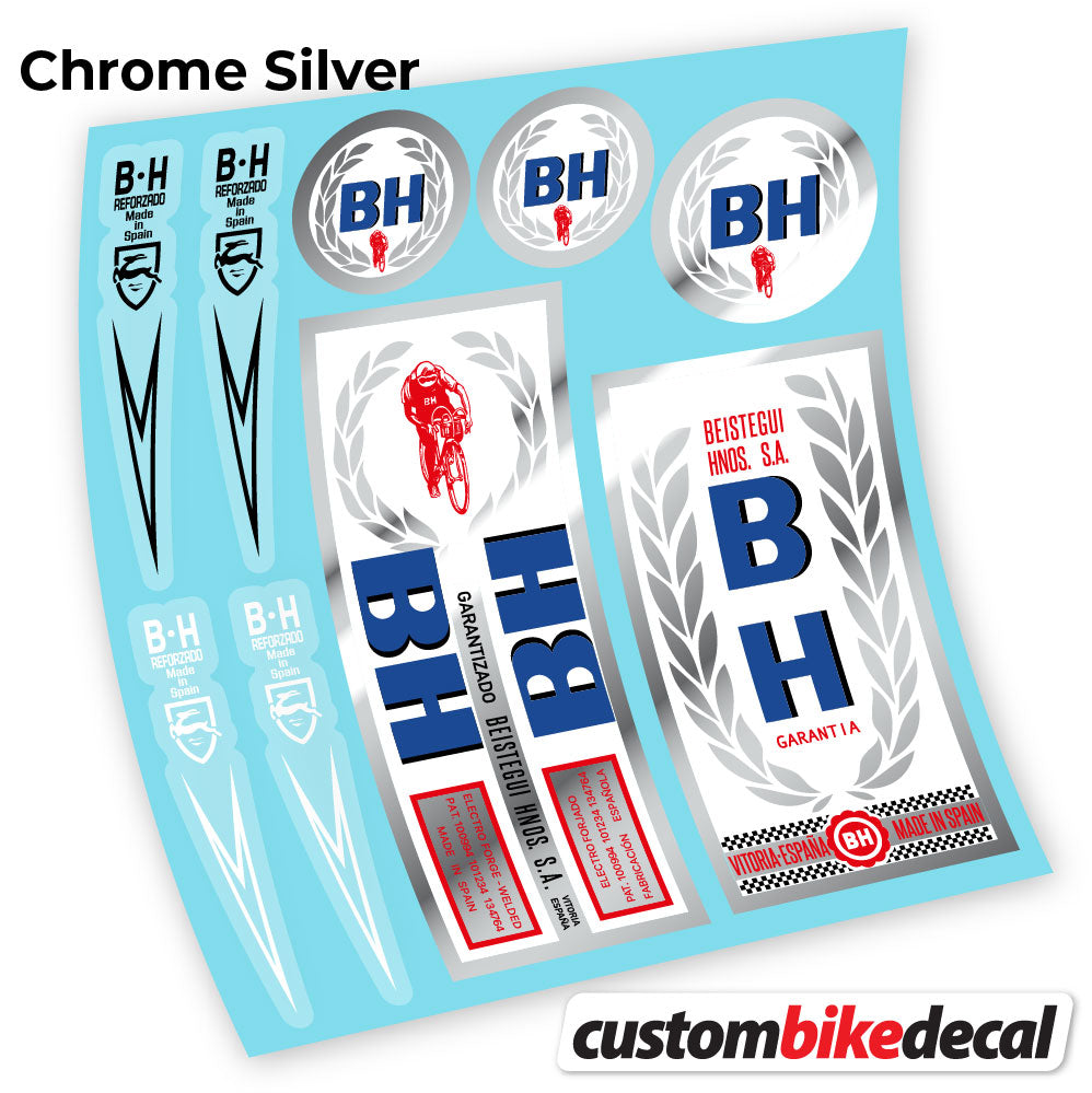 Chrome Silver decal for BH 1970 Classic frame – bike sticker vinyl