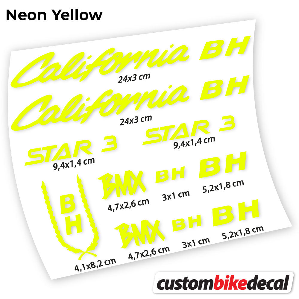 Neon Yellow decal for BH Star 3 Classic frame – bike sticker vinyl