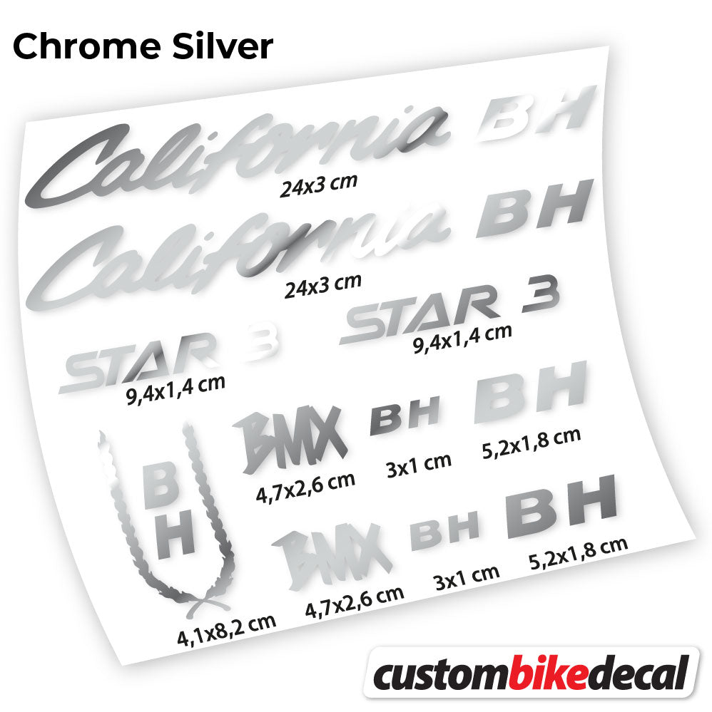 Chrome Silver decal for BH Star 3 Classic frame – bike sticker vinyl