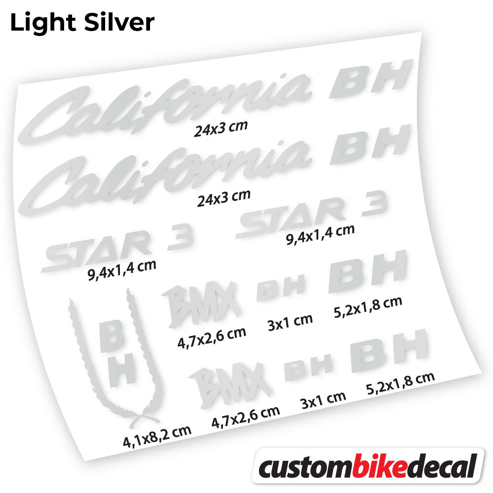 Light Silver decal for BH Star 3 Classic frame – bike sticker vinyl