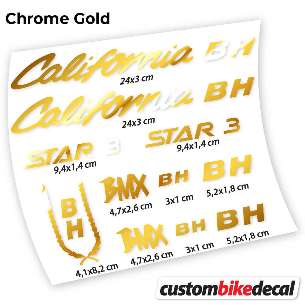 Chrome Gold decal for BH Star 3 Classic frame – bike sticker vinyl