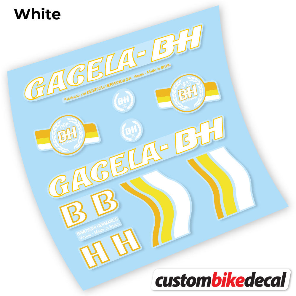 White decal for BH Gacela frame – bike sticker vinyl