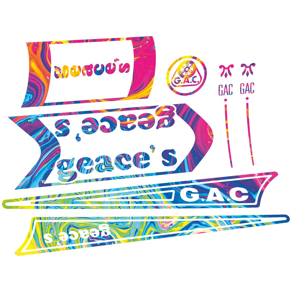 Stickers G.A.C. Geace's, vintage compatibles Autocollants Vintage