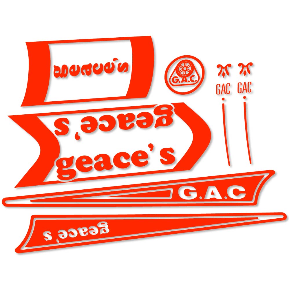 Stickers G.A.C. Geace's, vintage compatibles Autocollants Vintage