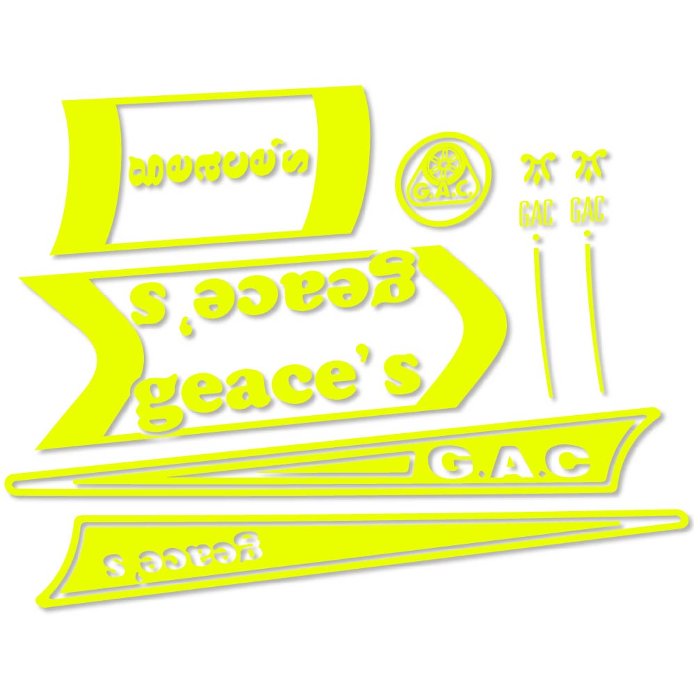 Stickers G.A.C. Geace's, vintage compatibles Autocollants Vintage