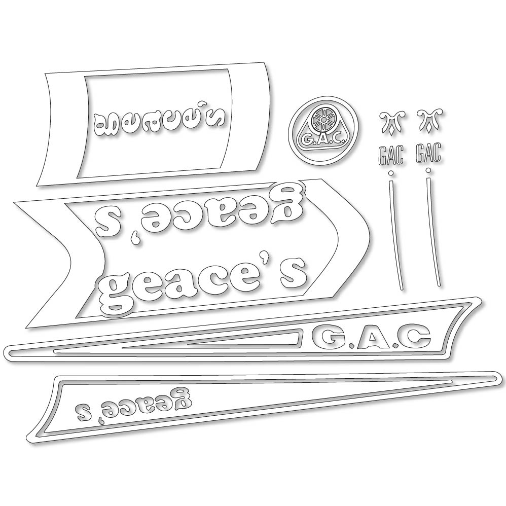 Stickers G.A.C. Geace's, vintage compatibles Autocollants Vintage