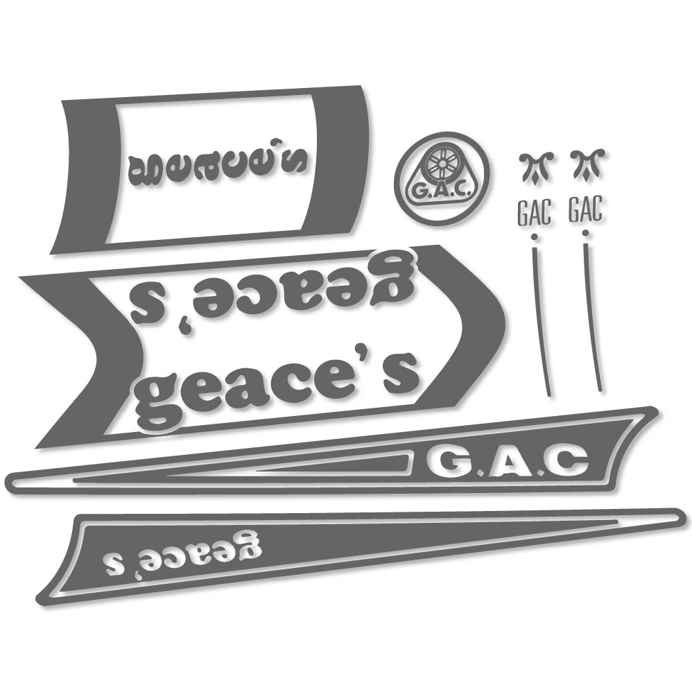Stickers G.A.C. Geace's, vintage compatibles Autocollants Vintage