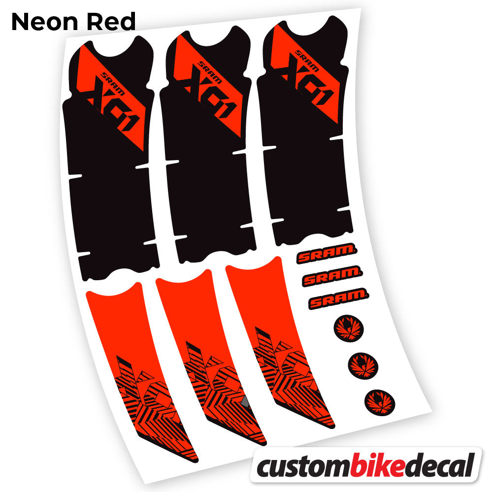 Neon Red decal for Sram Eagle X01 2018 crankset – bike sticker vinyl