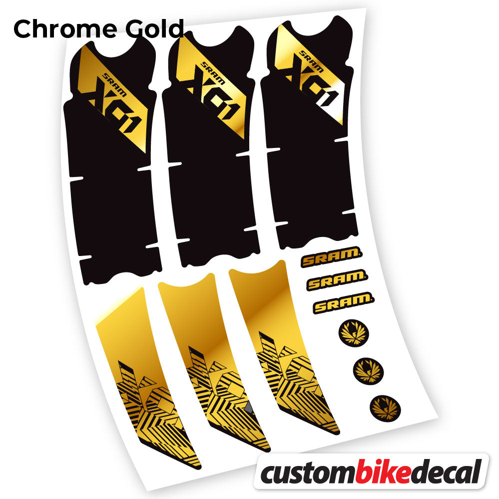 Chrome Gold decal for Sram Eagle X01 2018 crankset – bike sticker vinyl