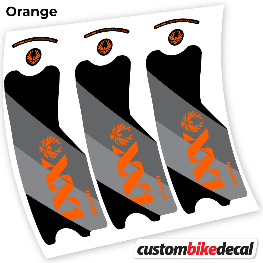 Orange decal for SRAM XX1 Eagle DUB 2021 crankset – bike sticker vinyl