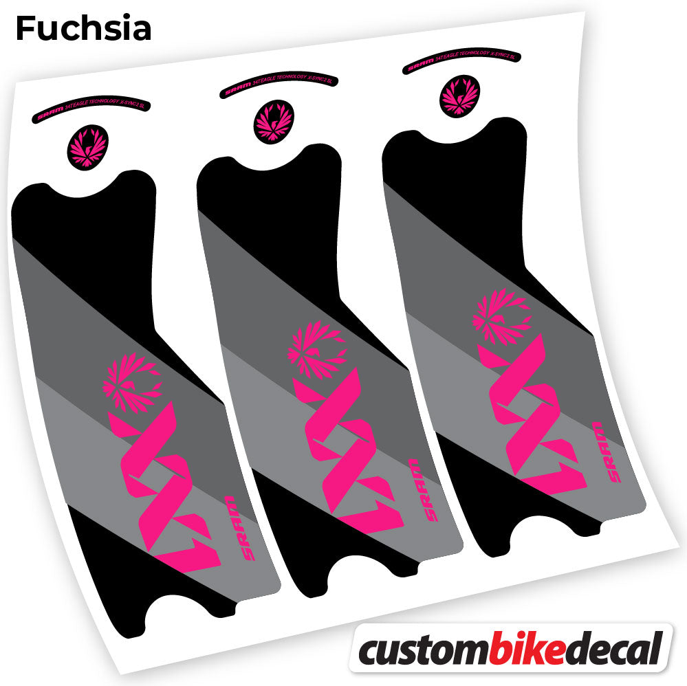 Fuchsia decal for SRAM XX1 Eagle DUB 2021 crankset – bike sticker vinyl