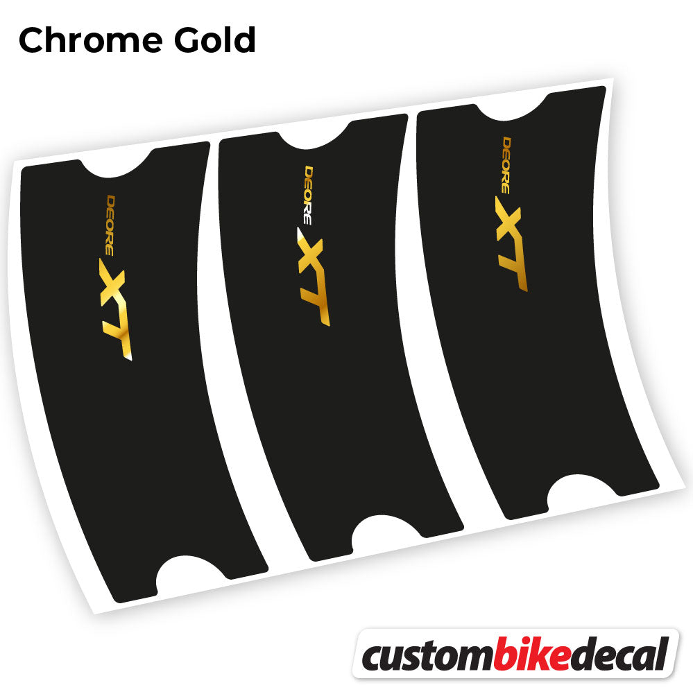 Chrome Gold decal for Shimano Deore XT Connecting Rods crankset – bike sticker vinyl
