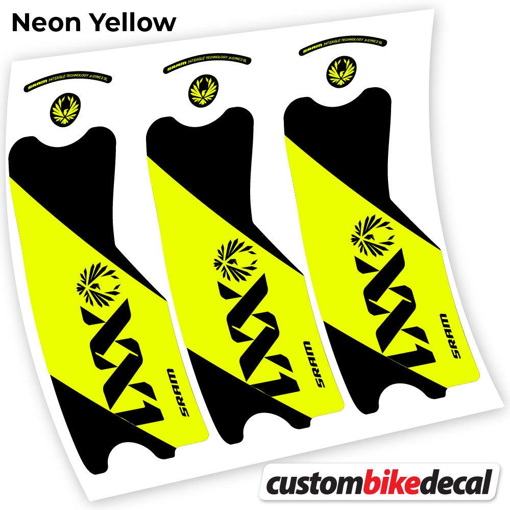 Neon Yellow decal for SRAM XX1 Eagle DUB 2021 crankset – bike sticker vinyl
