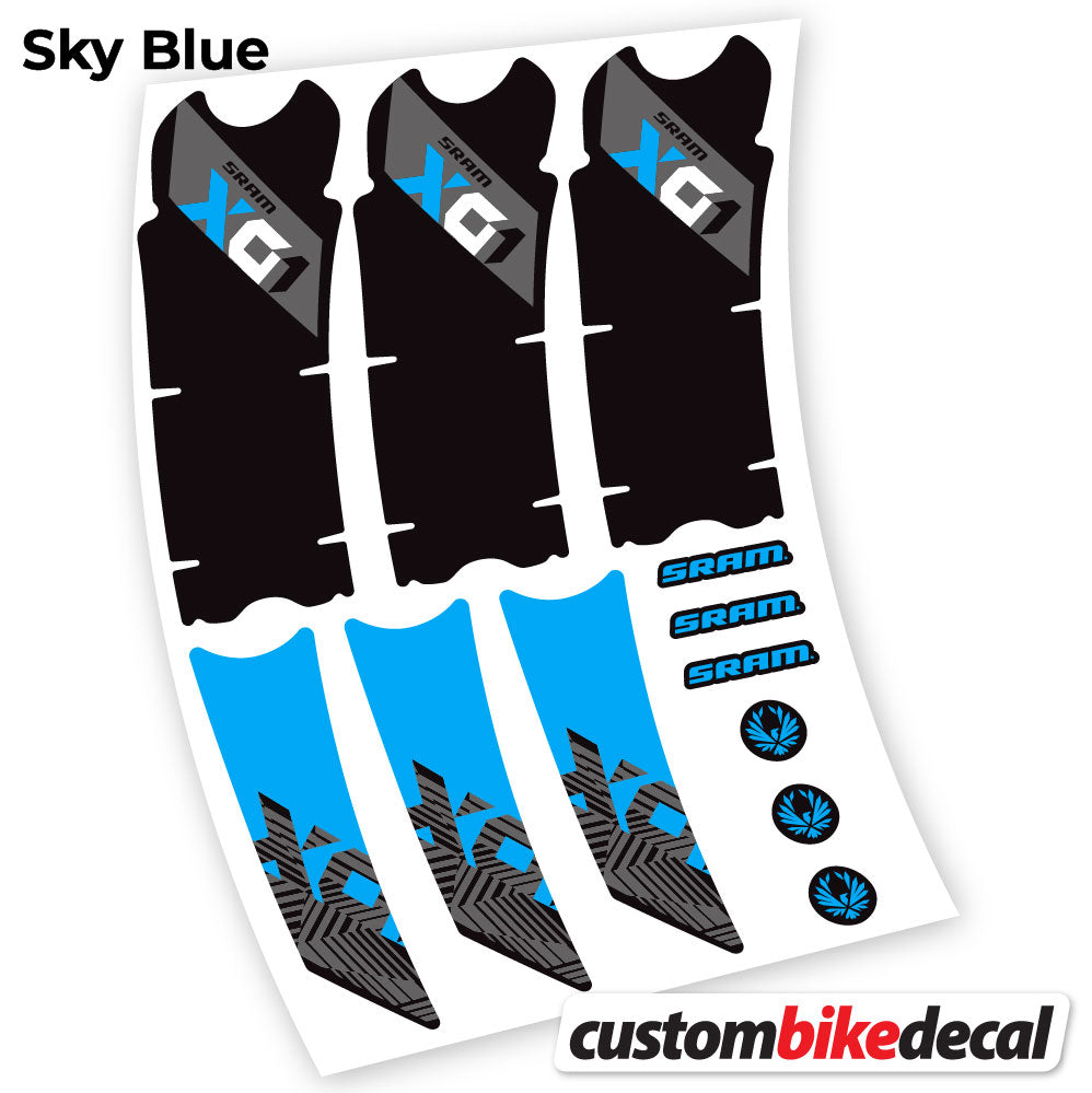Sky Blue decal for Sram Eagle X01 2018 crankset – bike sticker vinyl
