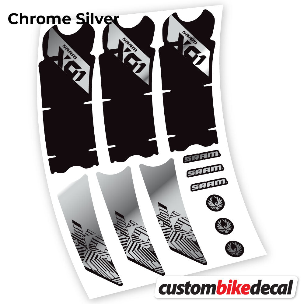 Chrome Silver decal for Sram Eagle X01 2018 crankset – bike sticker vinyl