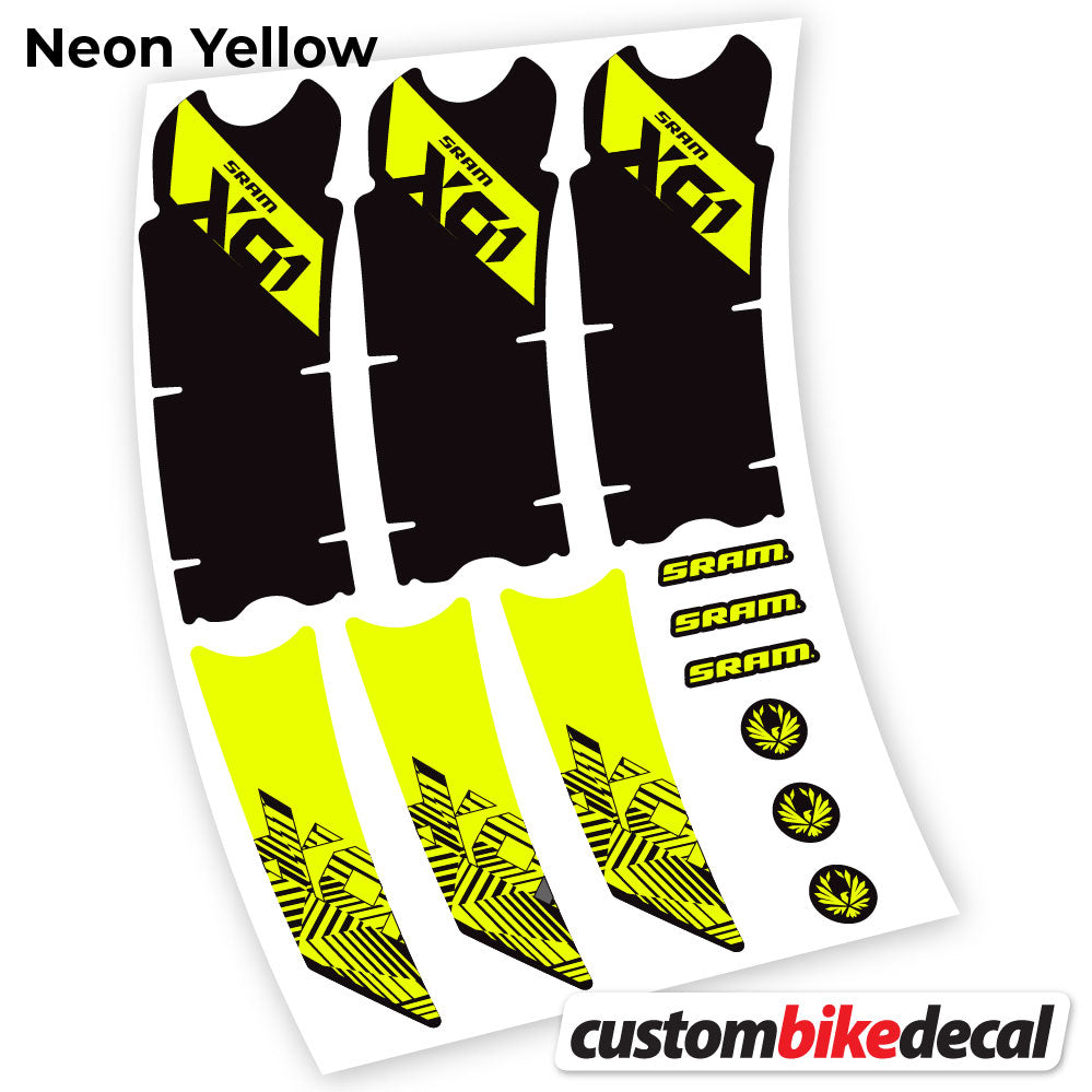 Neon Yellow decal for Sram Eagle X01 2018 crankset – bike sticker vinyl
