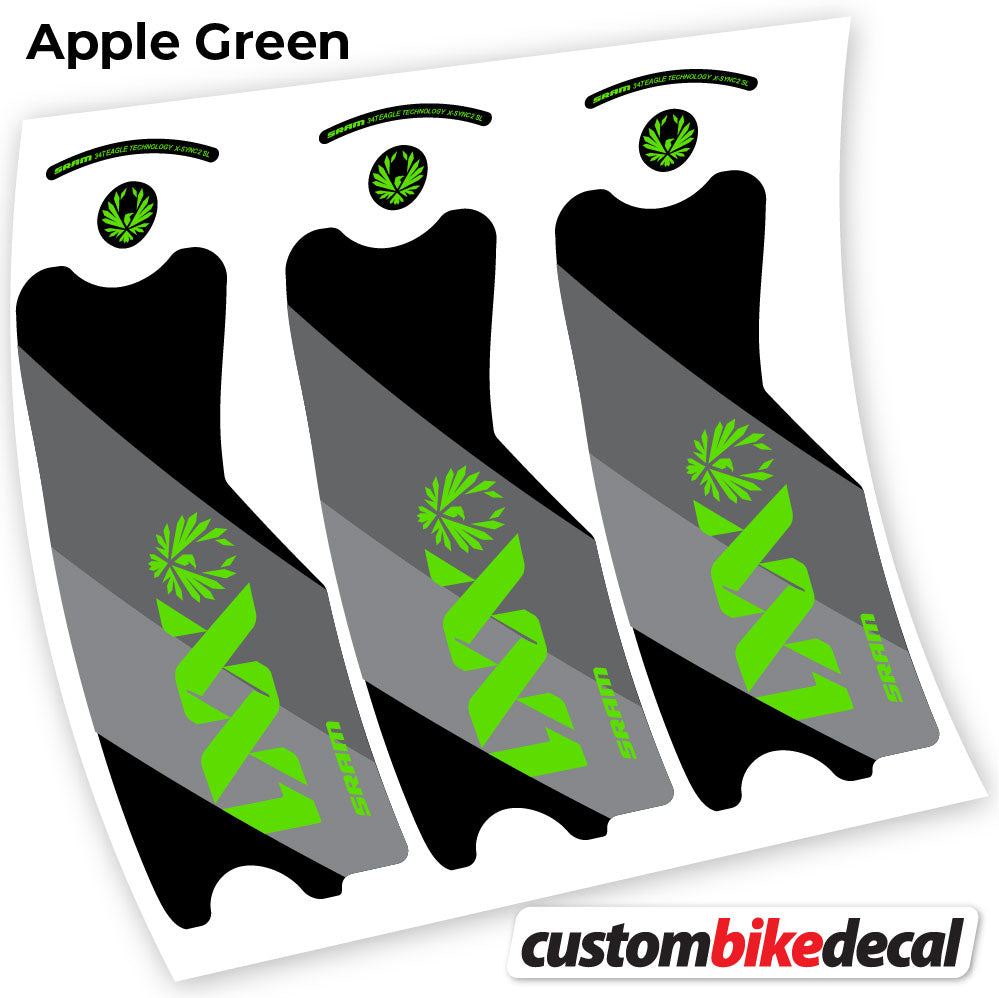 Apple Green decal for SRAM XX1 Eagle DUB 2021 crankset – bike sticker vinyl