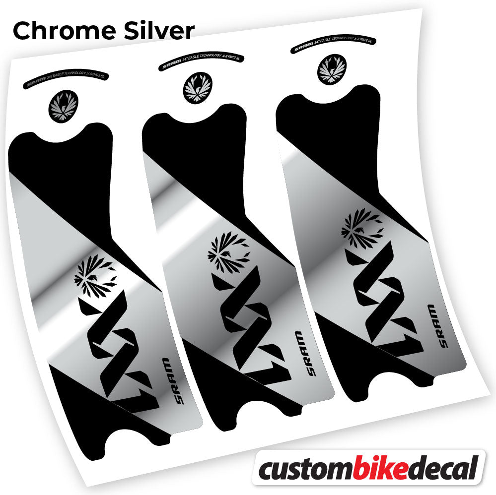 Chrome Silver decal for SRAM XX1 Eagle DUB 2021 crankset – bike sticker vinyl